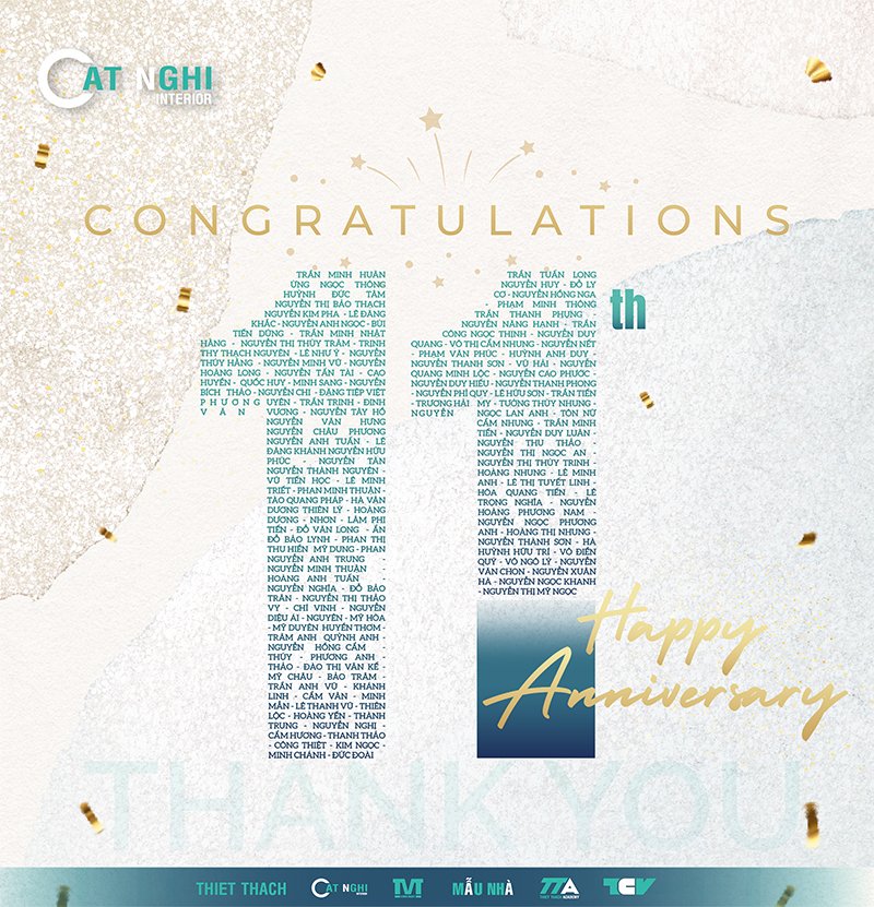 KỶ NIỆM 11 NĂM CAT NGHI INTERIOR HÌNH THÀNH VÀ PHÁT TRIỂN